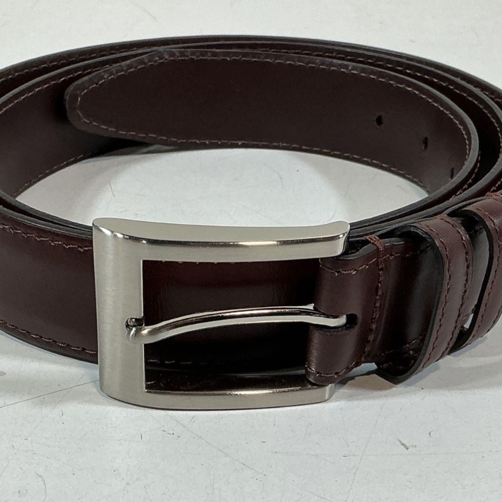 Men's Allen Edmonds Brown Leather Belt Size 44”
